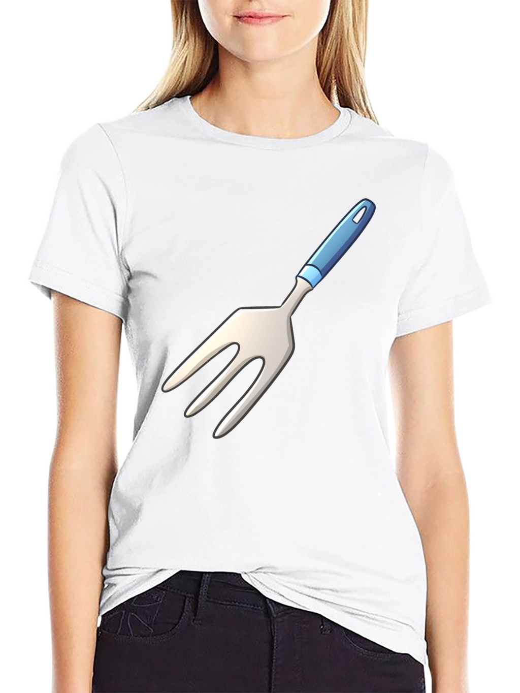 Novelty Fork Graphic Black T-Shirt