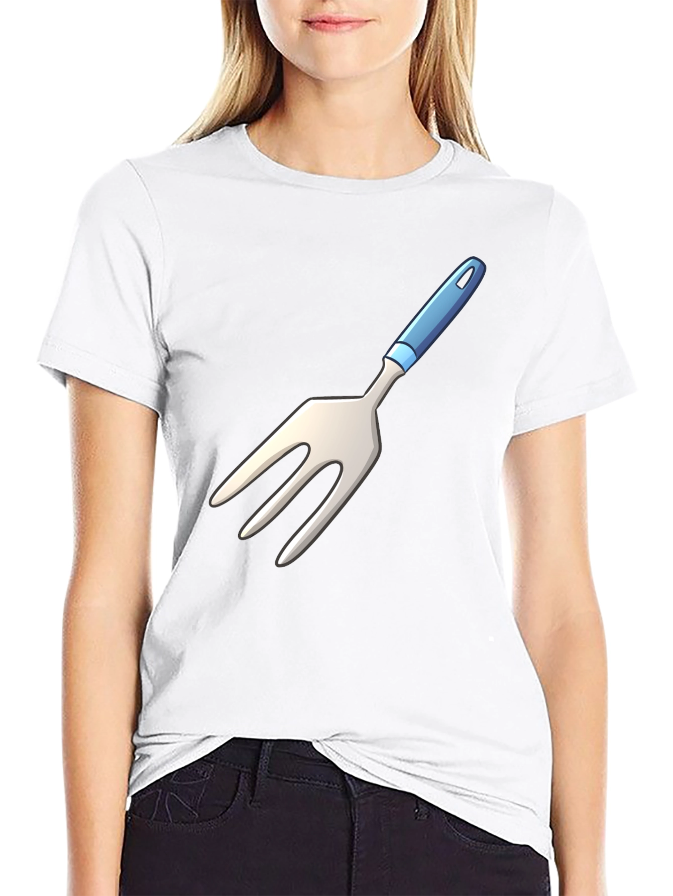 Novelty Fork Graphic Black T-Shirt