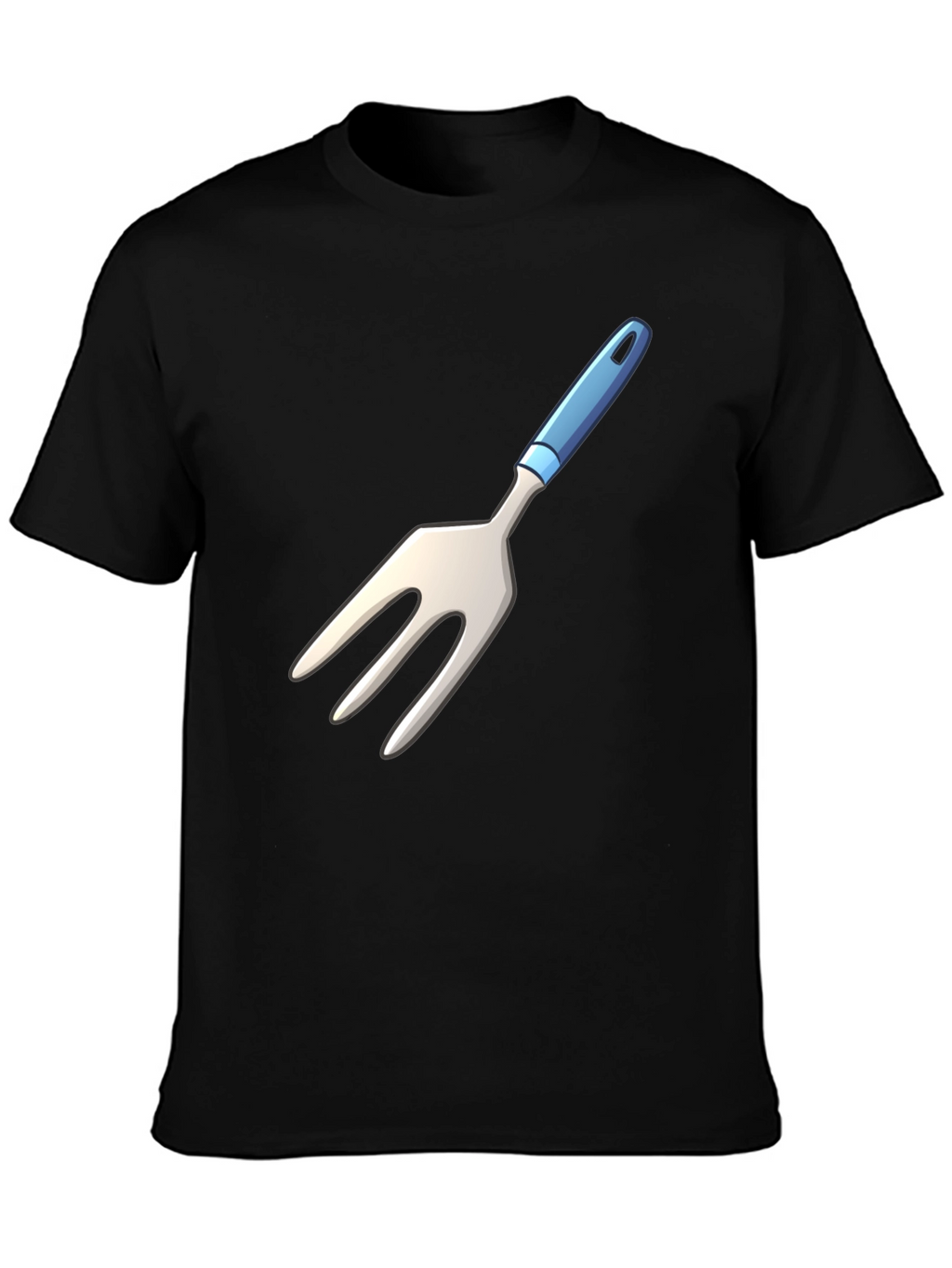 Novelty Fork Graphic Black T-Shirt
