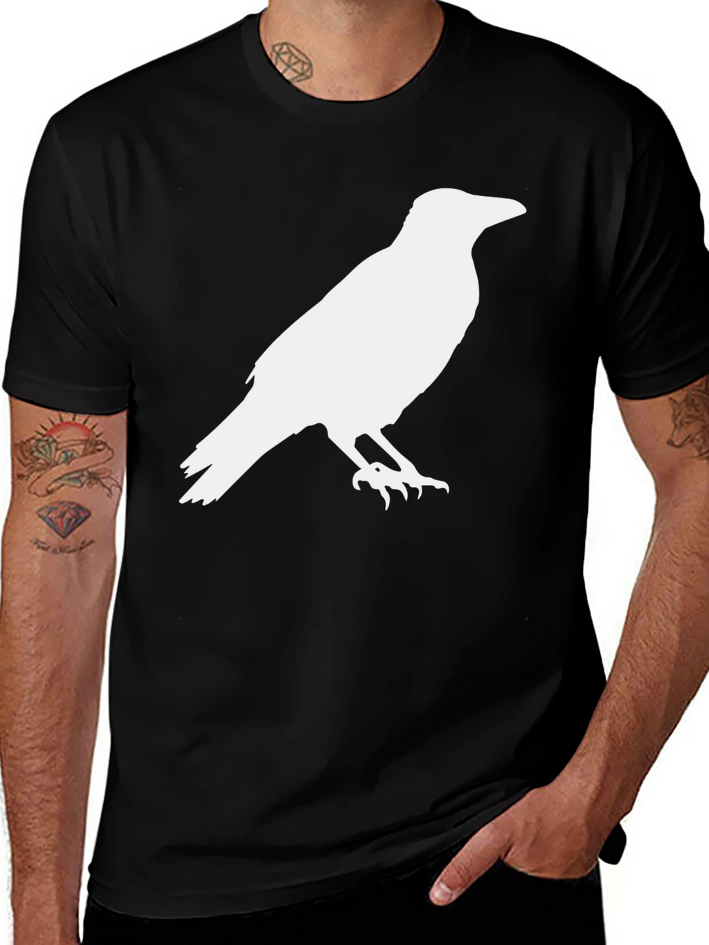 Raven Silhouette Black T-Shirt