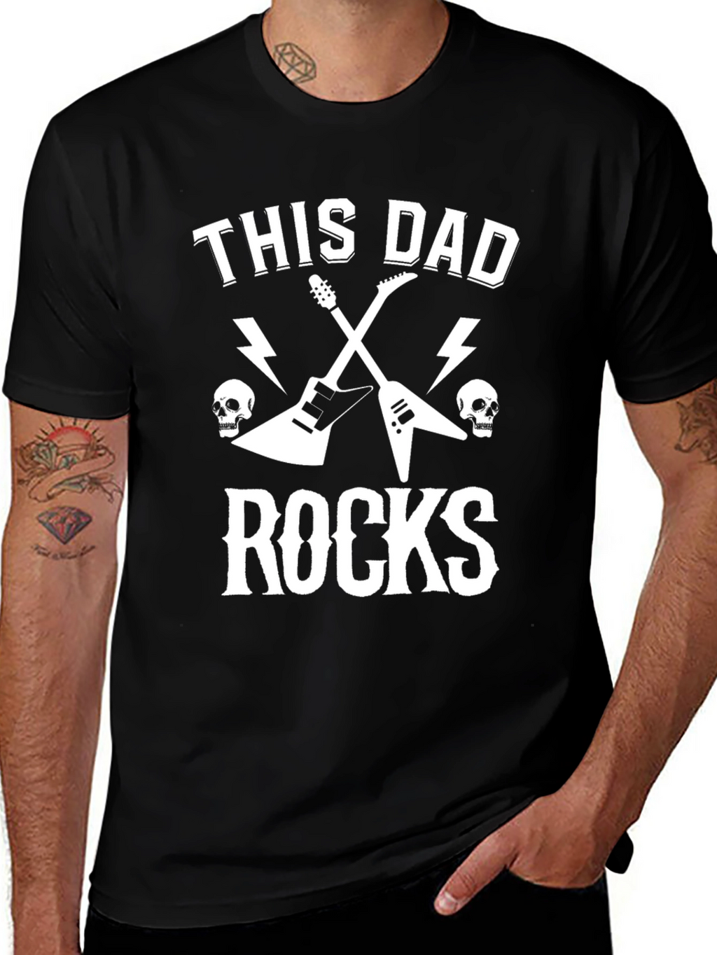 This Dad Rocks T-Shirt - Rocker Father Tee