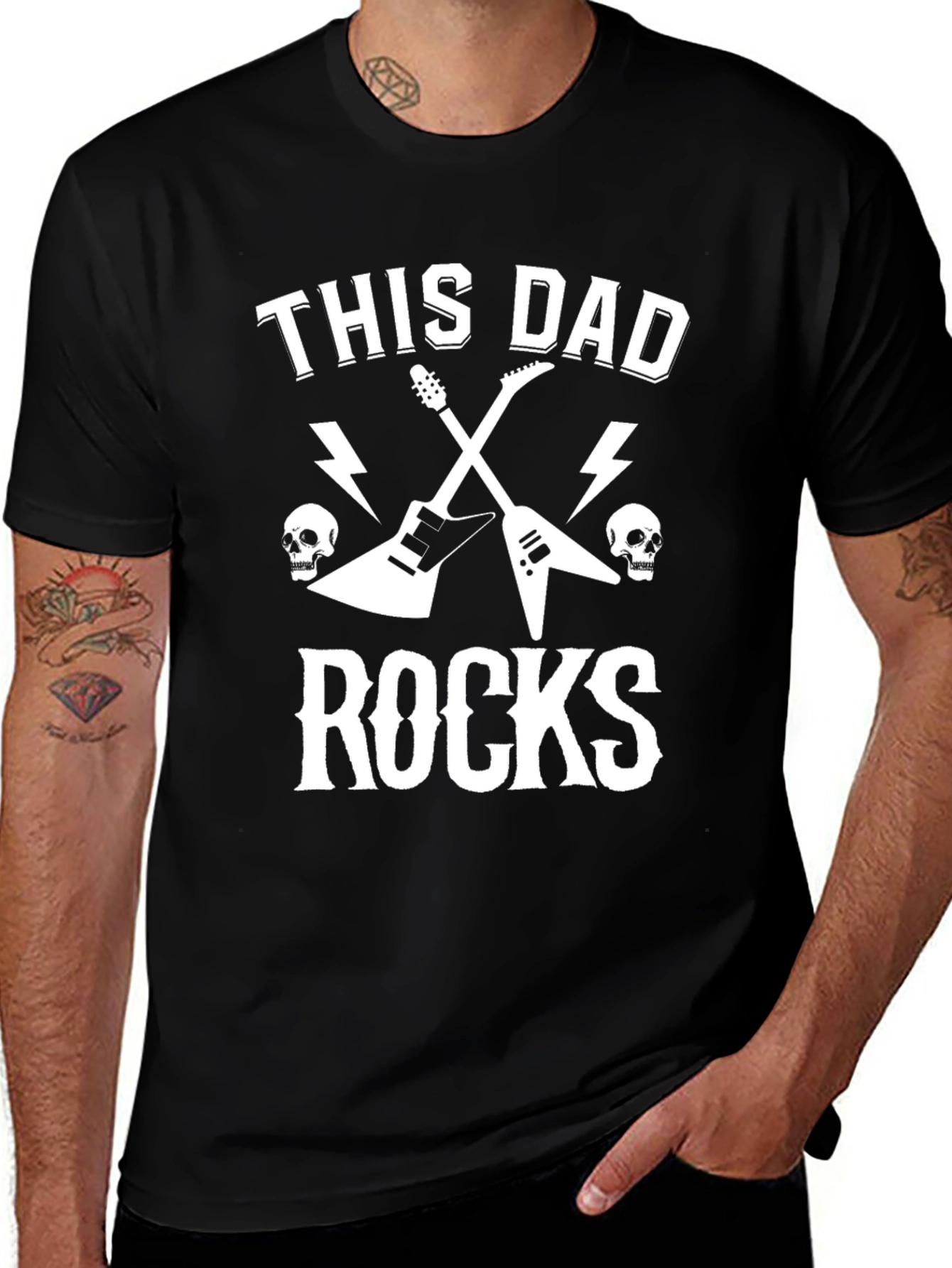 This Dad Rocks T-Shirt - Rocker Father Tee