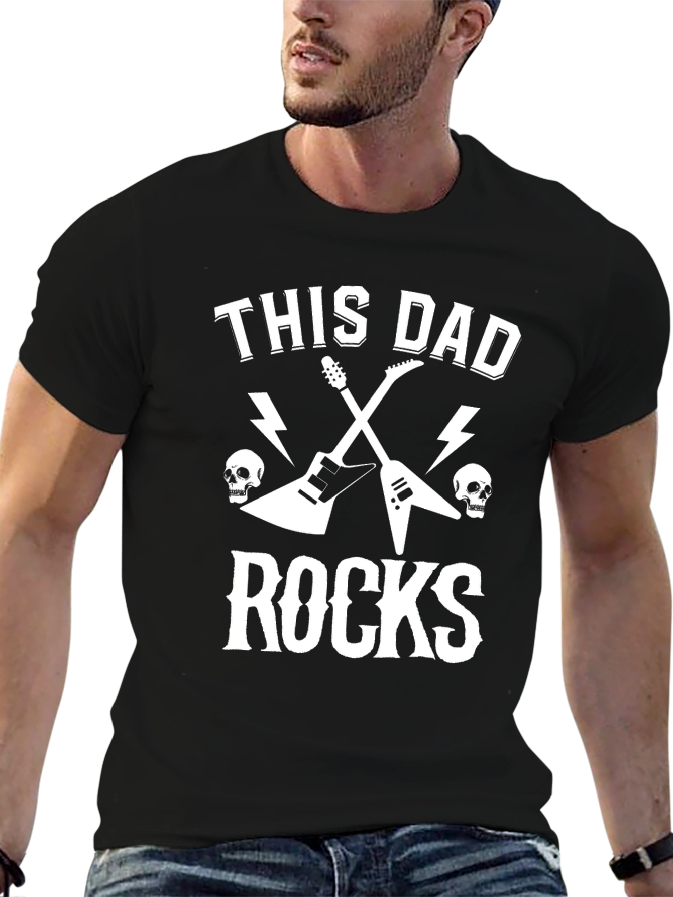 This Dad Rocks T-Shirt - Rocker Father Tee