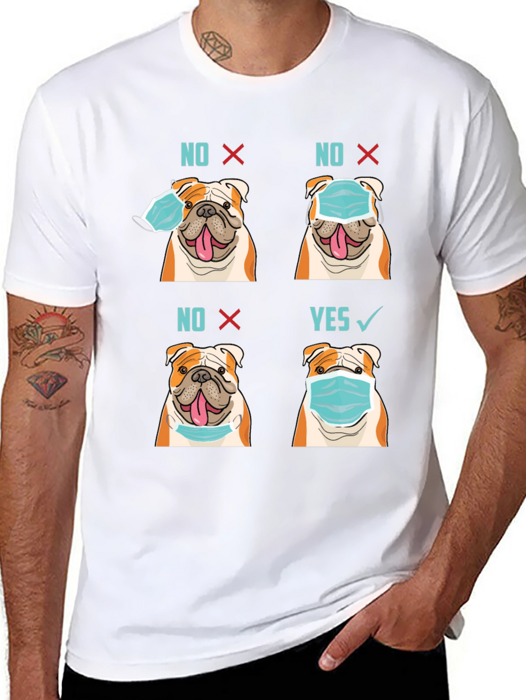 Bulldog Mask T-Shirt - Wear Mask Right!