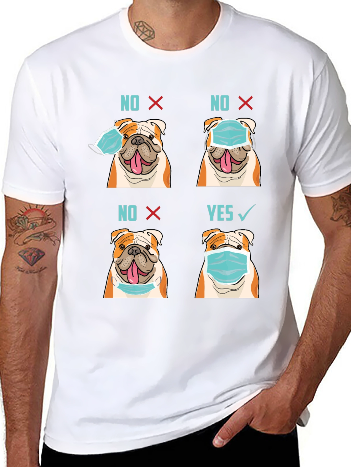 Bulldog Mask T-Shirt - Wear Mask Right!