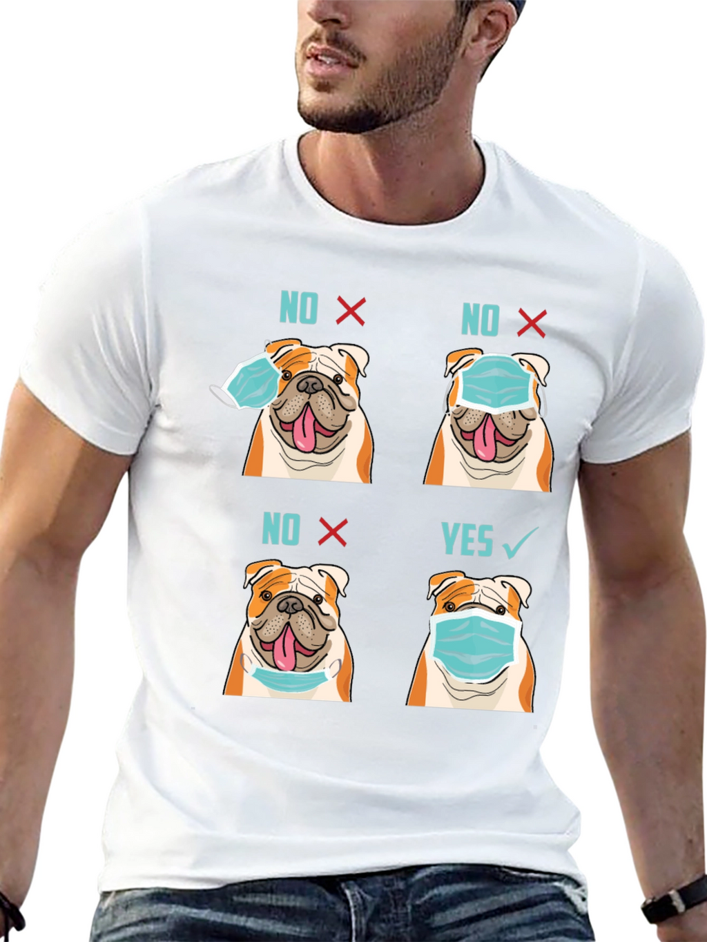 Bulldog Mask T-Shirt - Wear Mask Right!