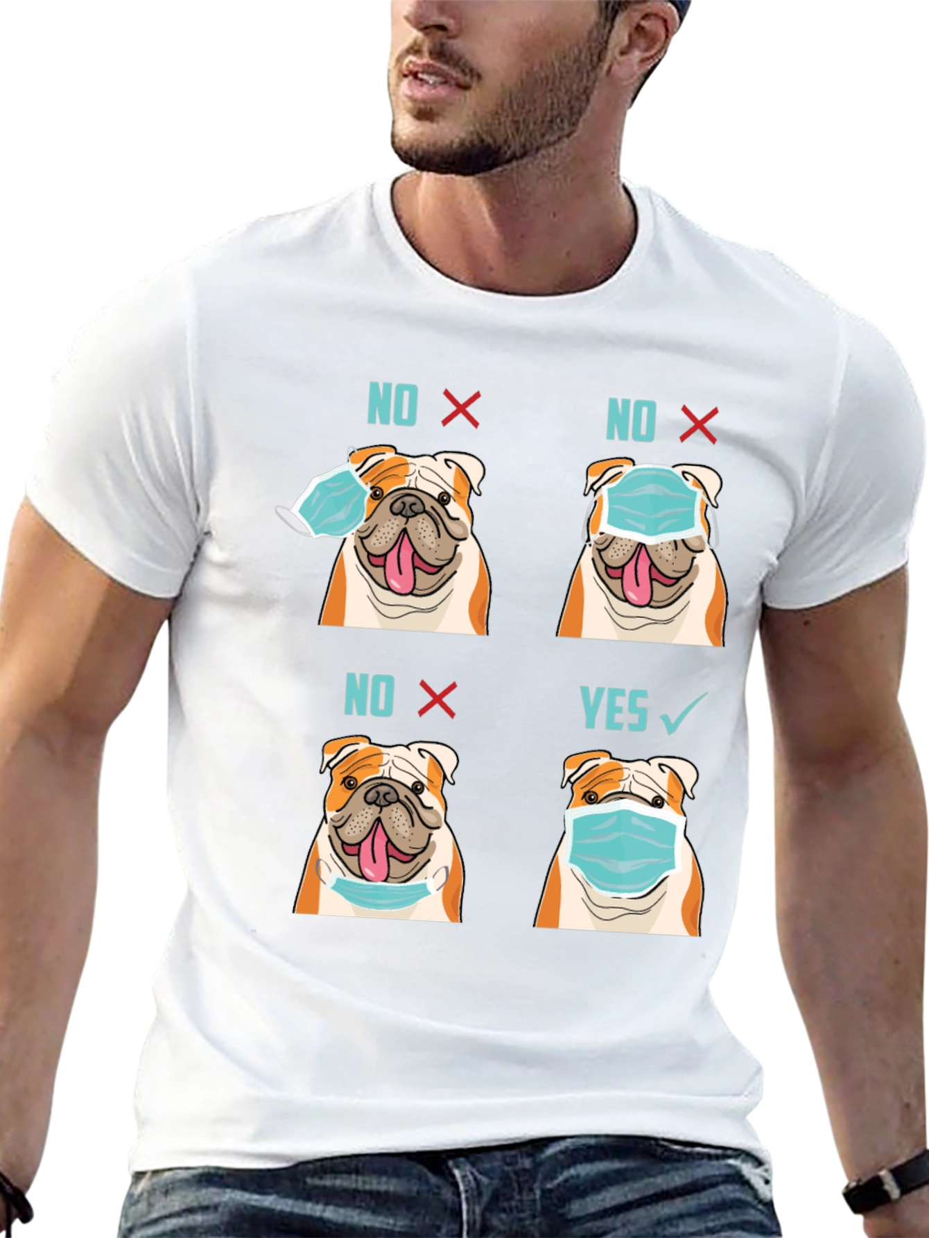 Bulldog Mask T-Shirt - Wear Mask Right!