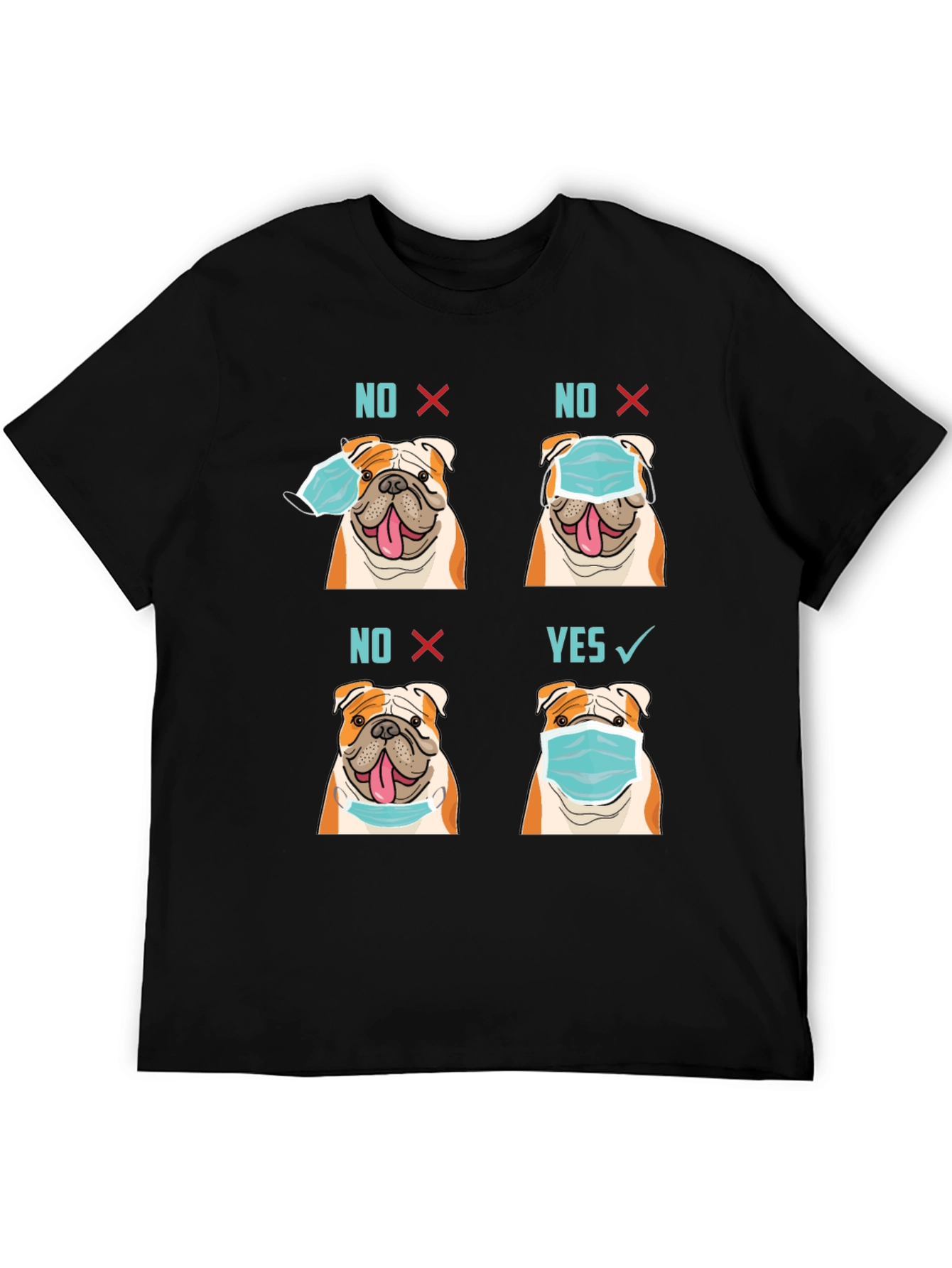 Bulldog Mask T-Shirt - Wear Mask Right!