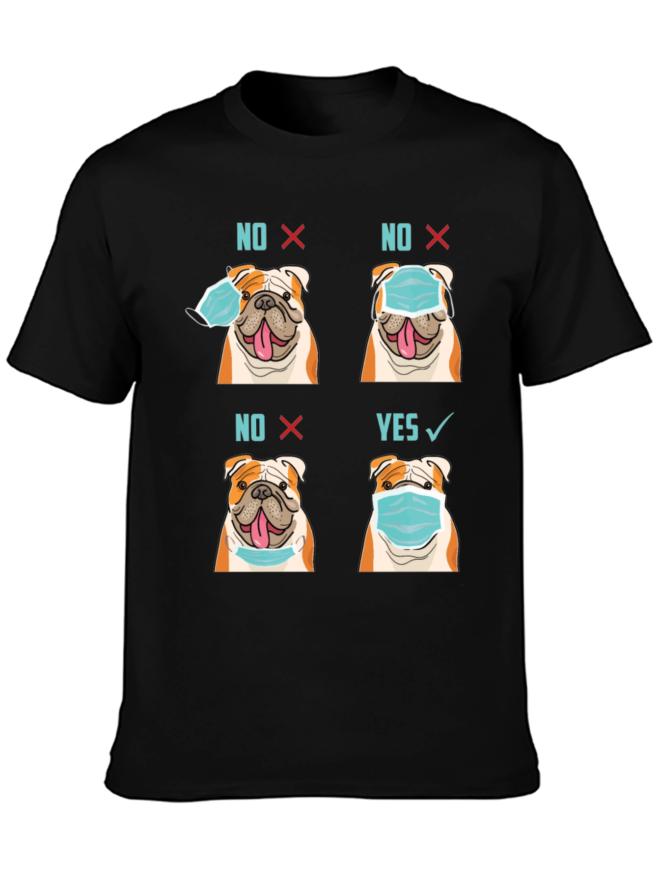 Bulldog Mask T-Shirt - Wear Mask Right!