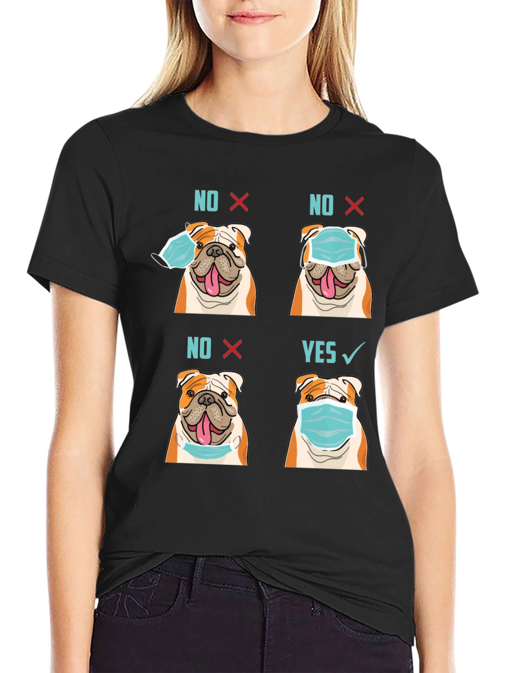 Bulldog Mask T-Shirt - Wear Mask Right!