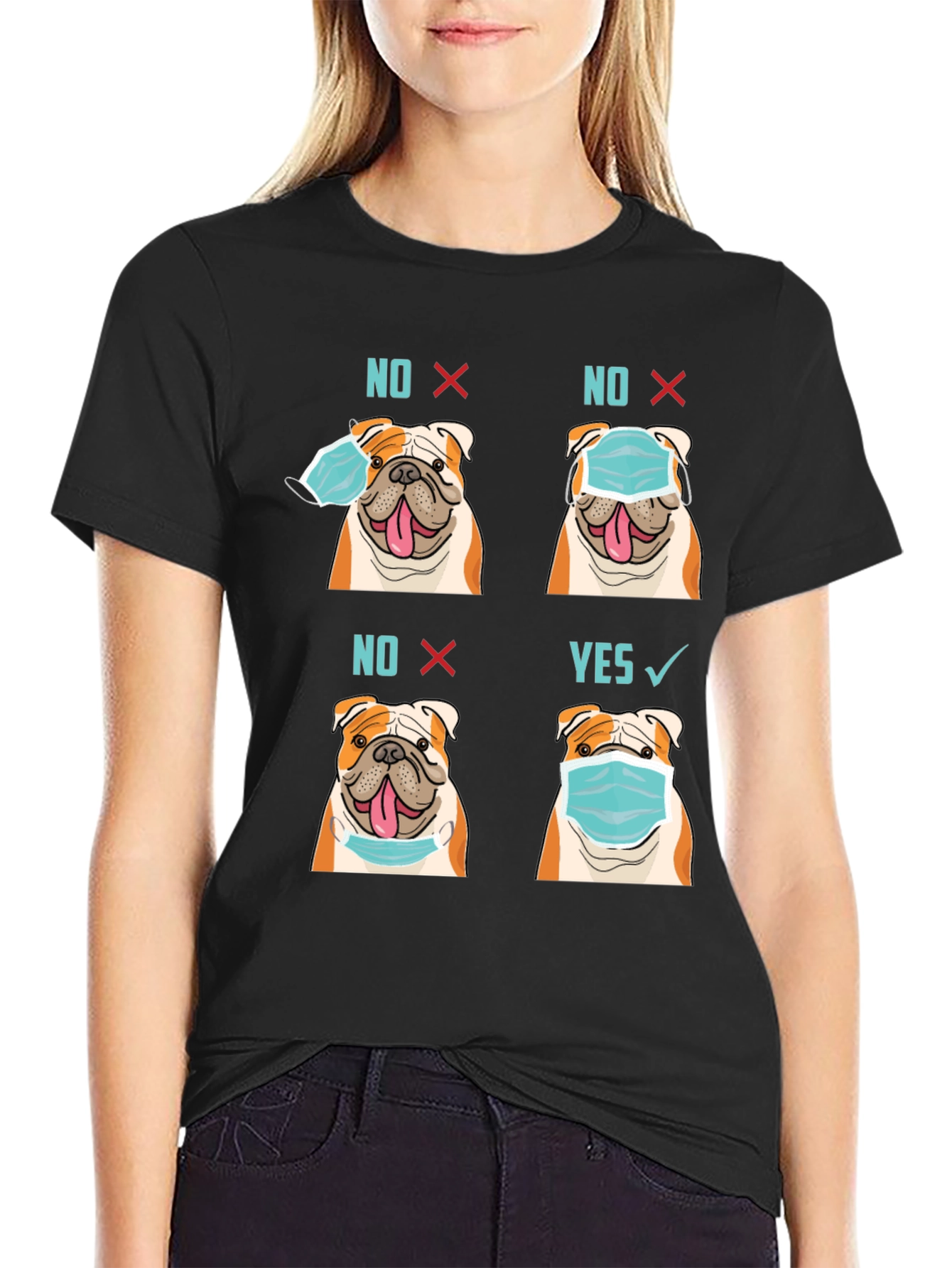 Bulldog Mask T-Shirt - Wear Mask Right!