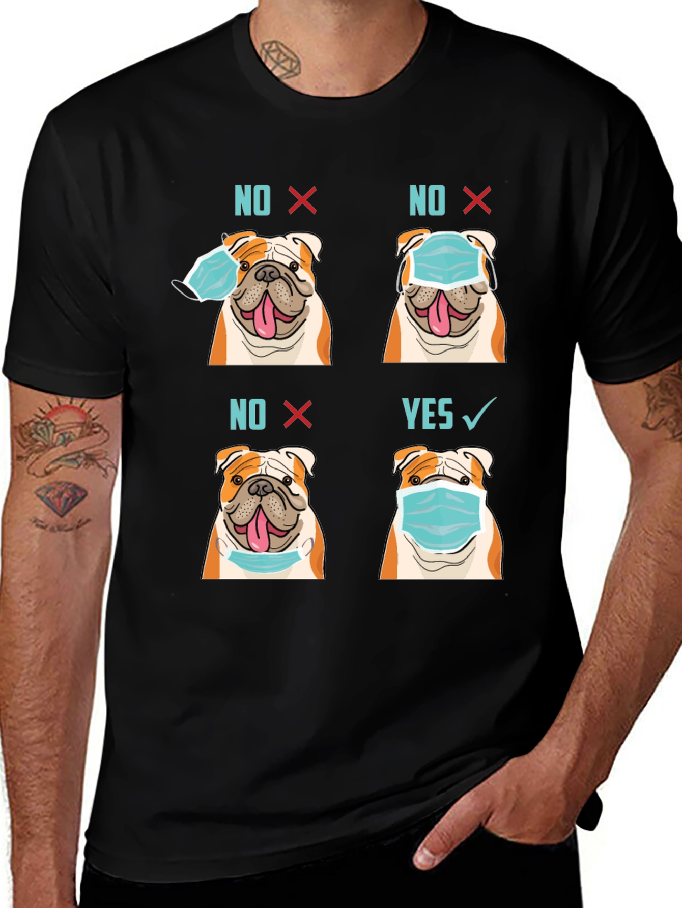 Bulldog Mask T-Shirt - Wear Mask Right!