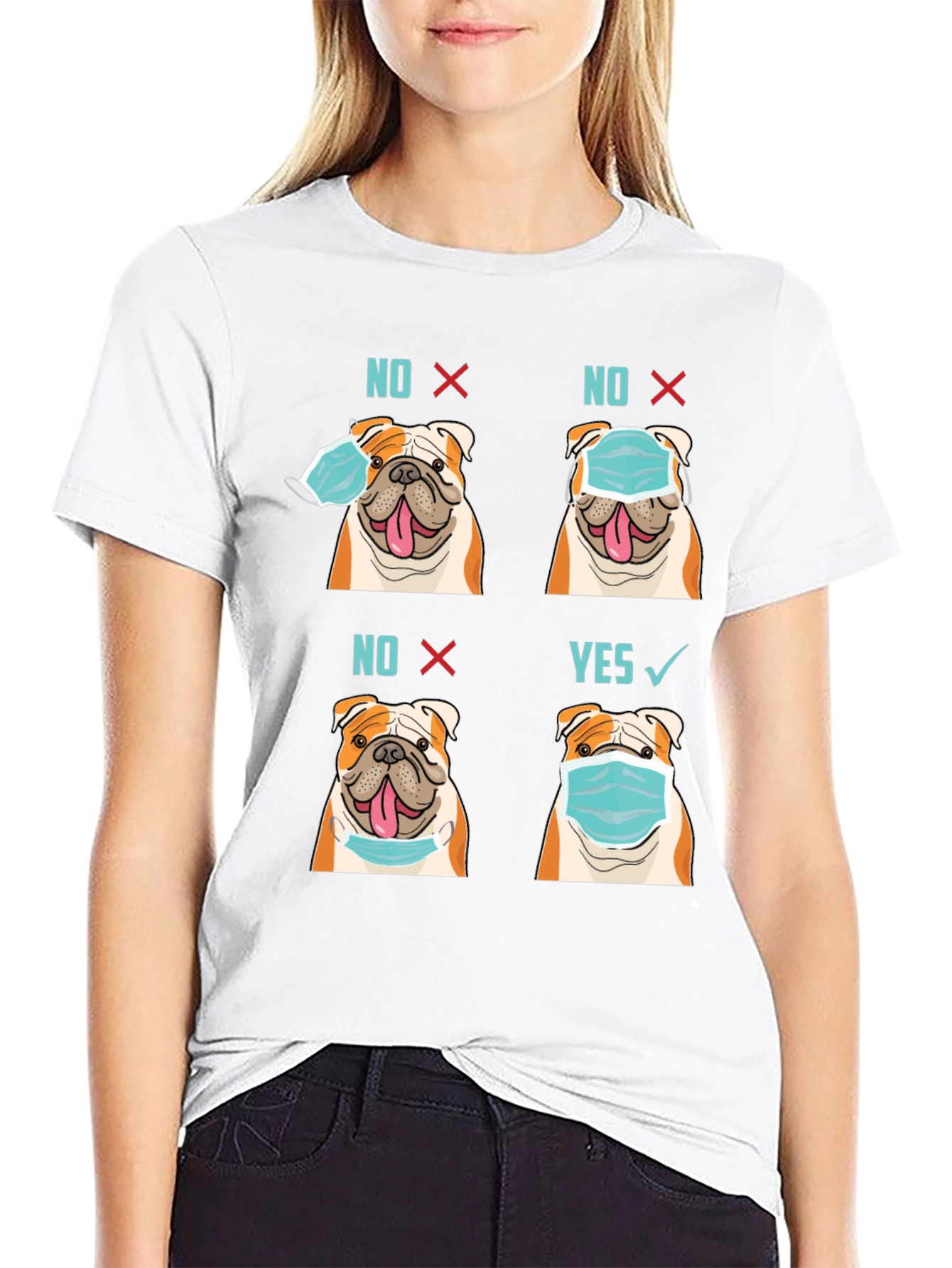 Bulldog Mask T-Shirt - Wear Mask Right!