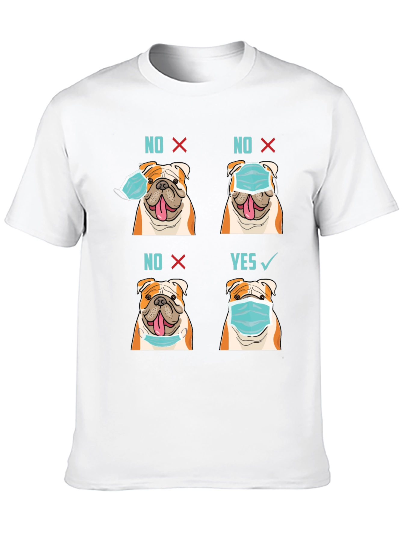 Bulldog Mask T-Shirt - Wear Mask Right!