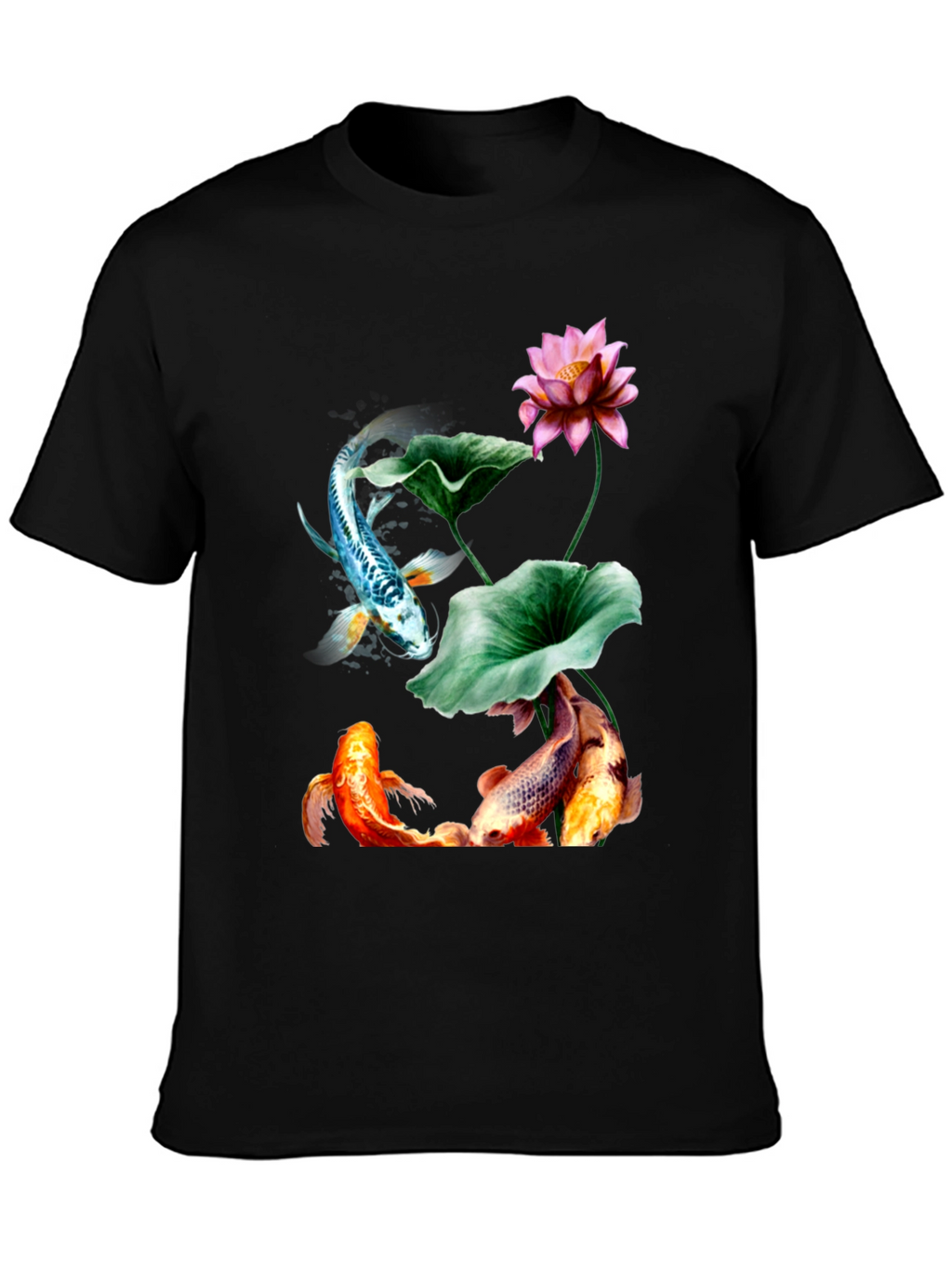 Koi Fish and Lotus Flower Graphic Tee