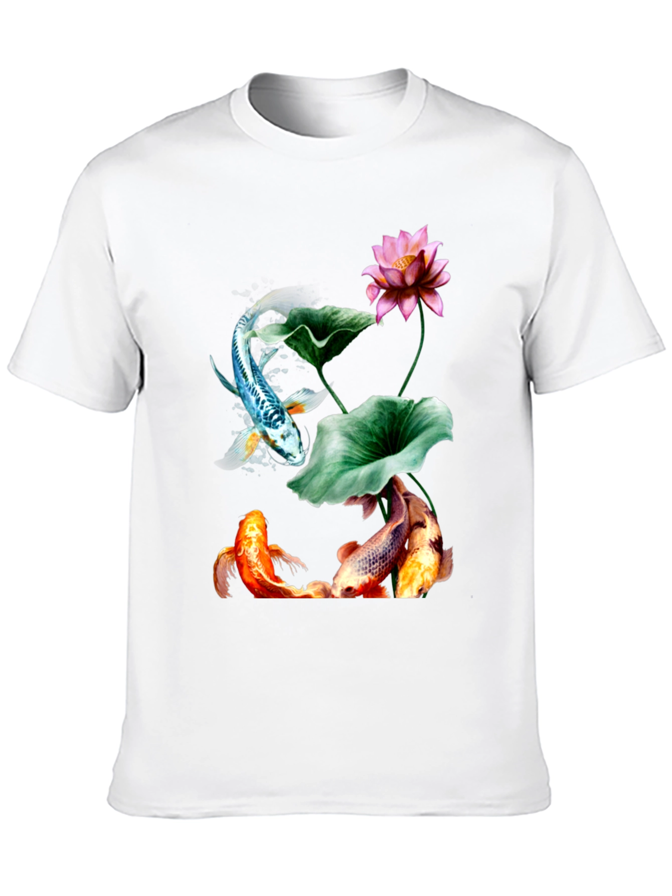 Koi Fish and Lotus Flower Graphic Tee