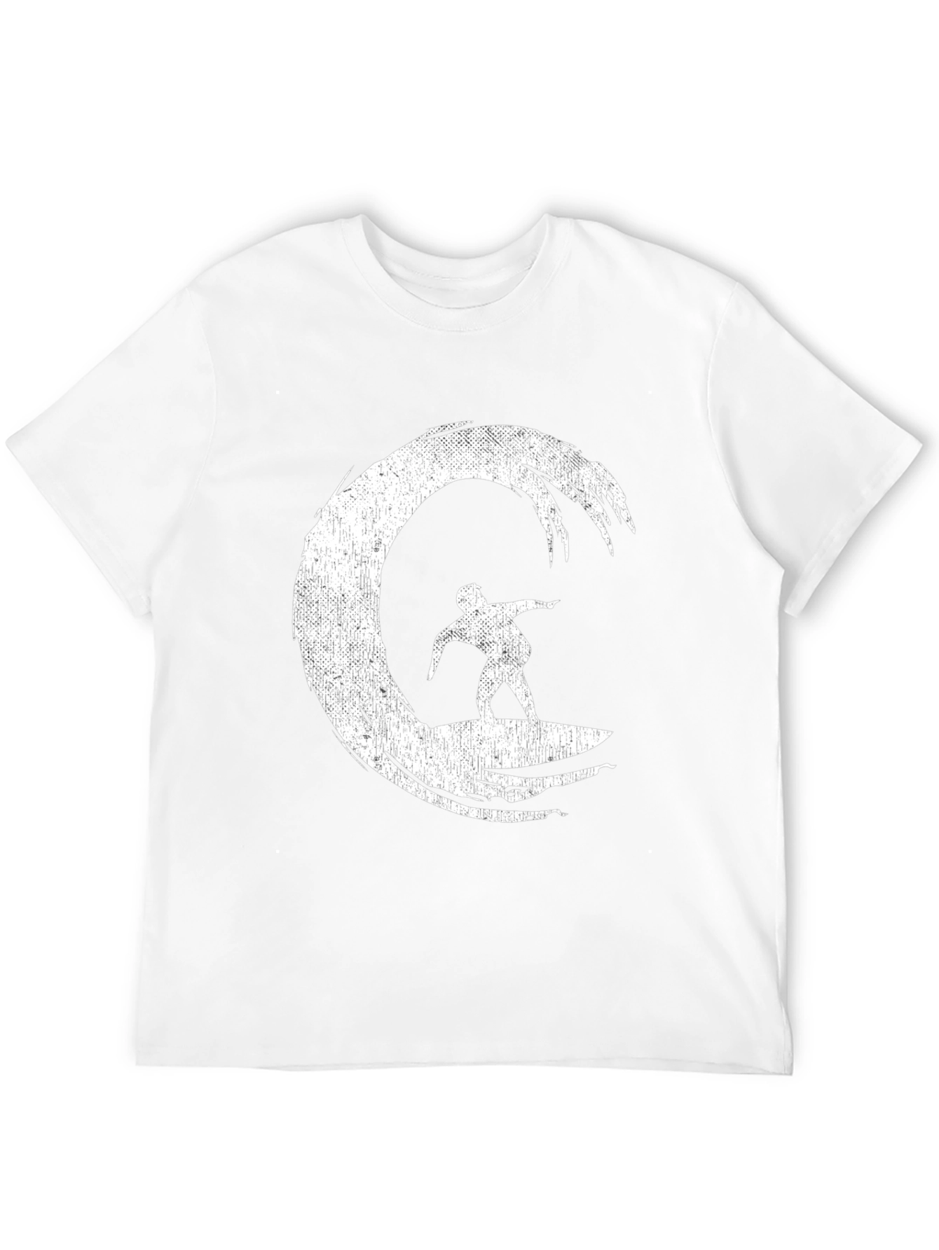 Surfer Wave Graphic T-Shirt - Black Cotton Tee