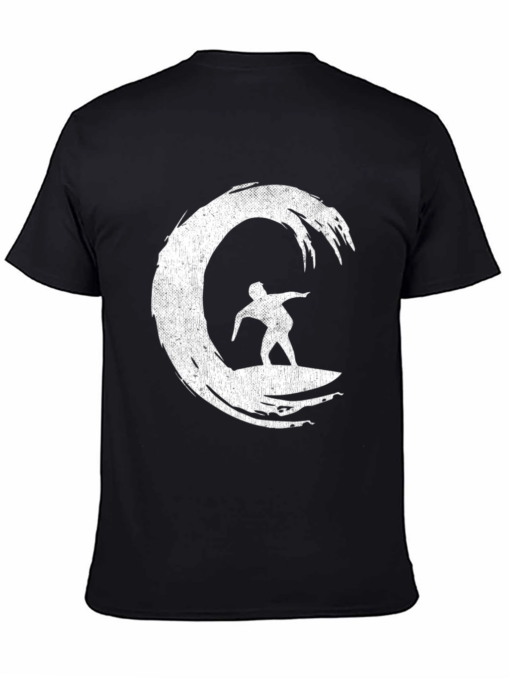 Surfer Wave Graphic T-Shirt - Black Cotton Tee