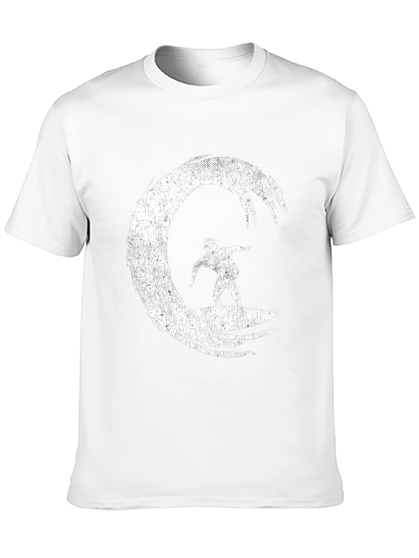 Surfer Wave Graphic T-Shirt - Black Cotton Tee
