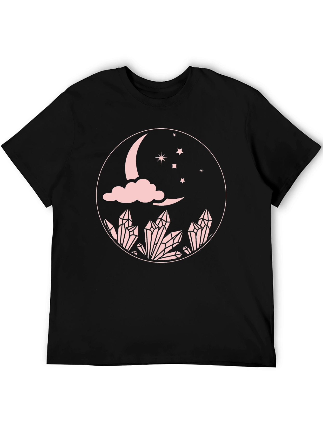 Moon Crystal Graphic Tee - Black Cotton Comfort Fit