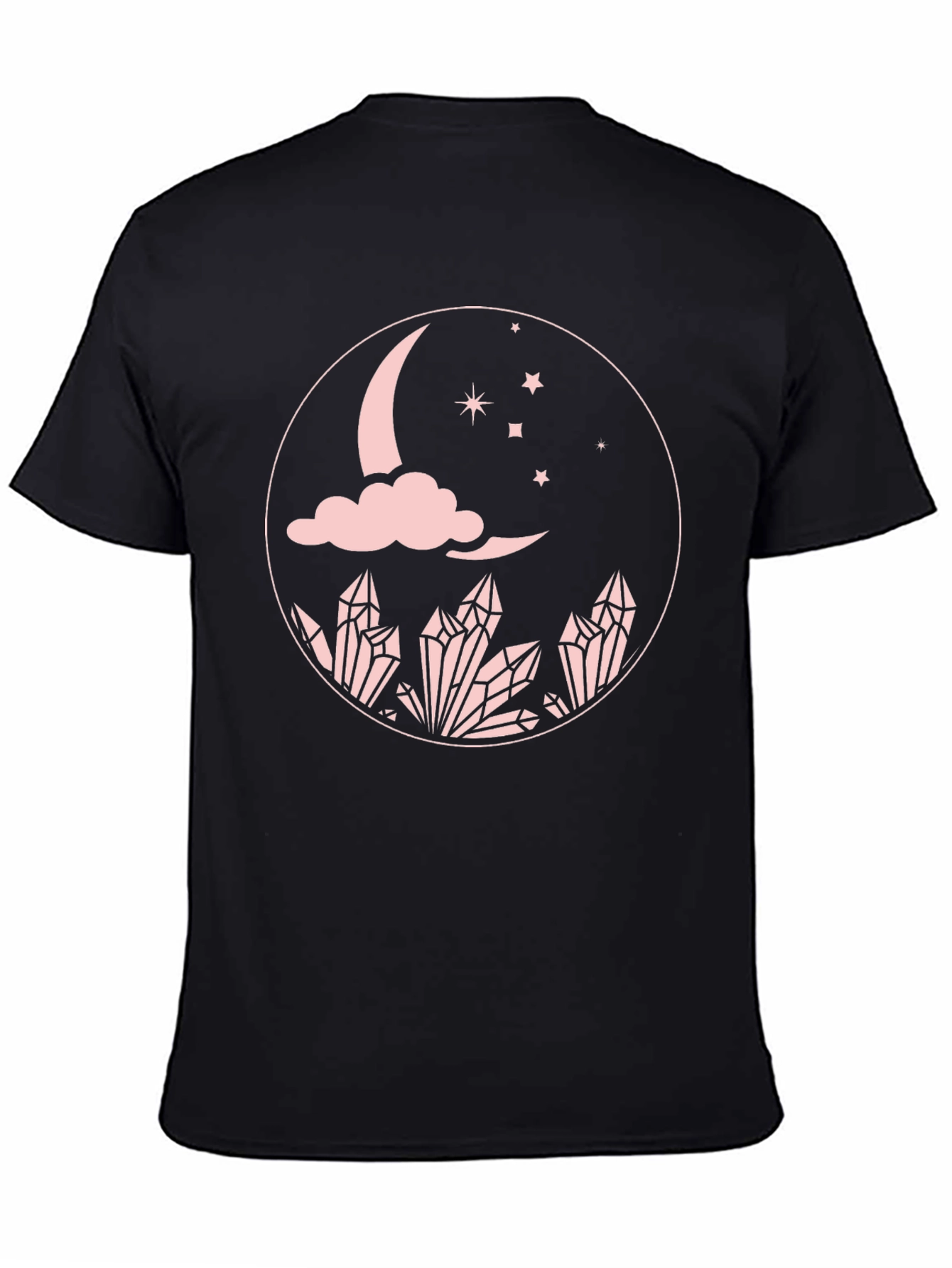 Moon Crystal Graphic Tee - Black Cotton Comfort Fit