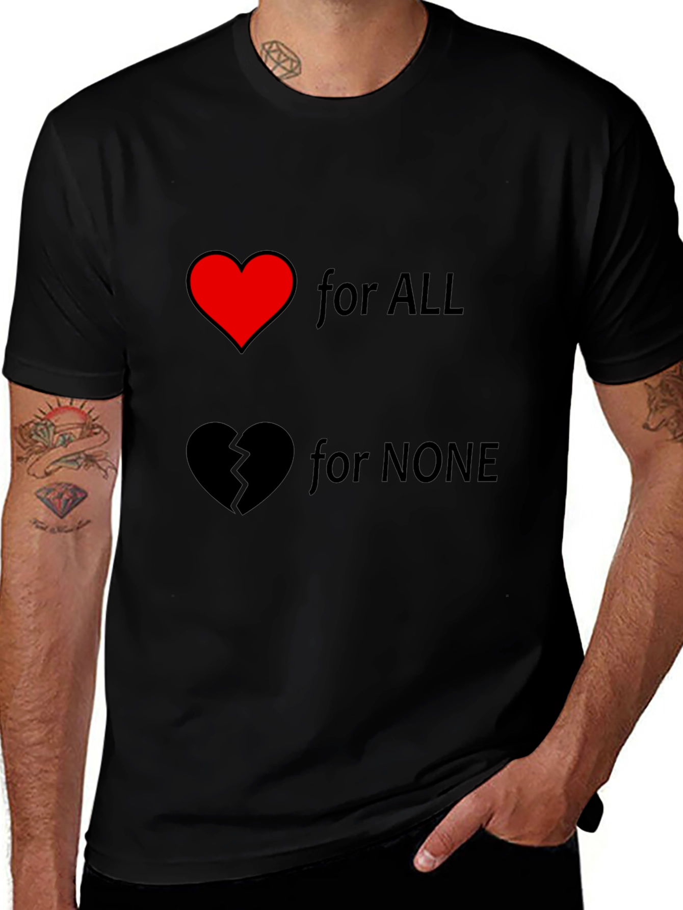 Heart for All Broken Heart for None Black Graphic Tee