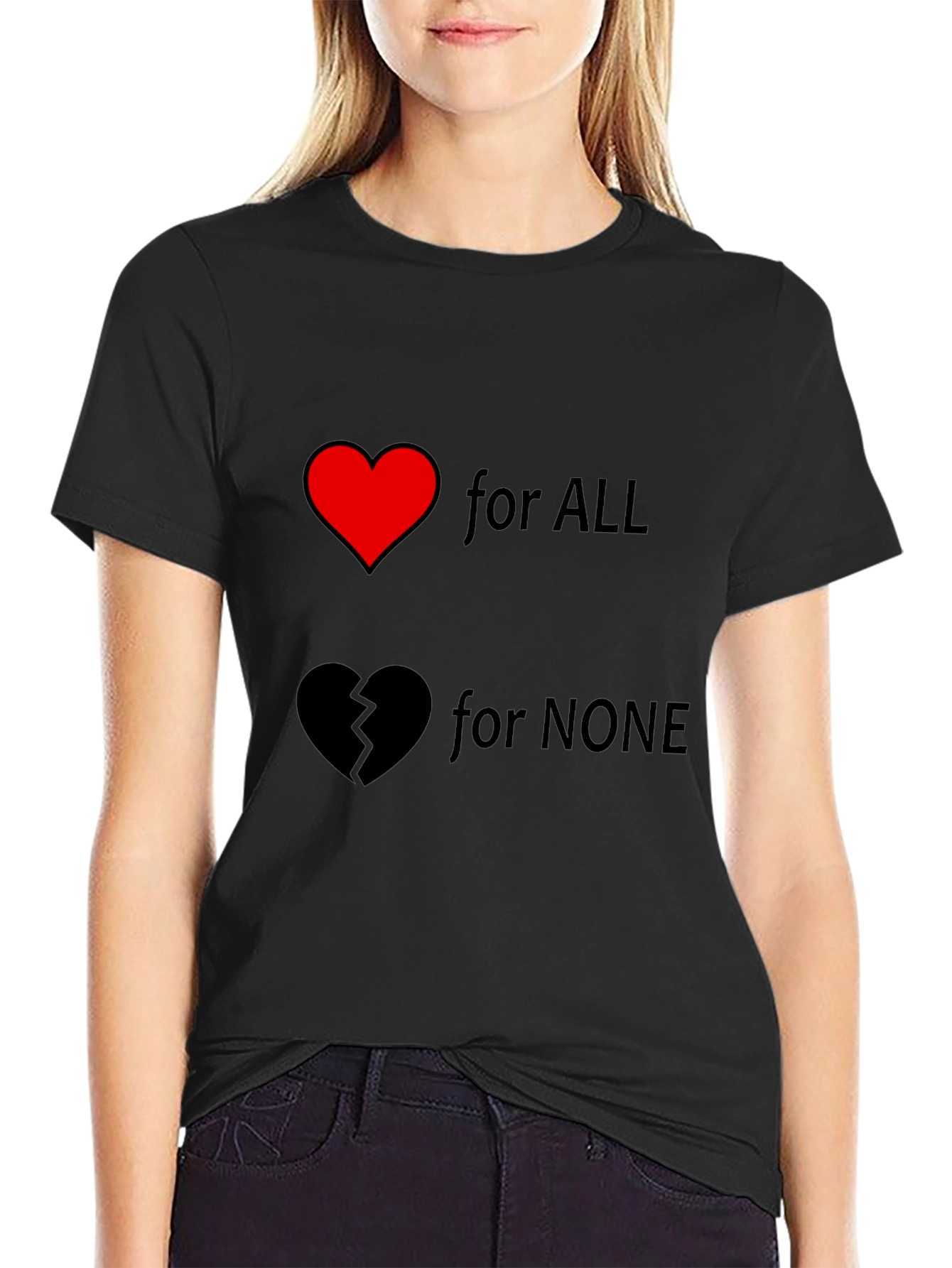 Heart for All Broken Heart for None Black Graphic Tee