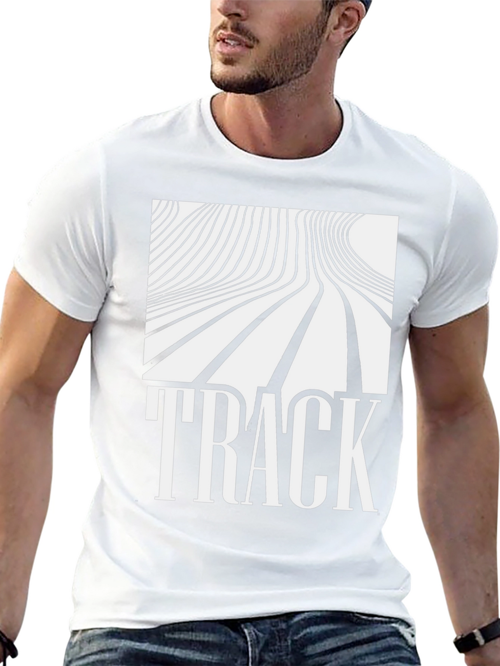 Abstract Line Art Track Graphic T-Shirt