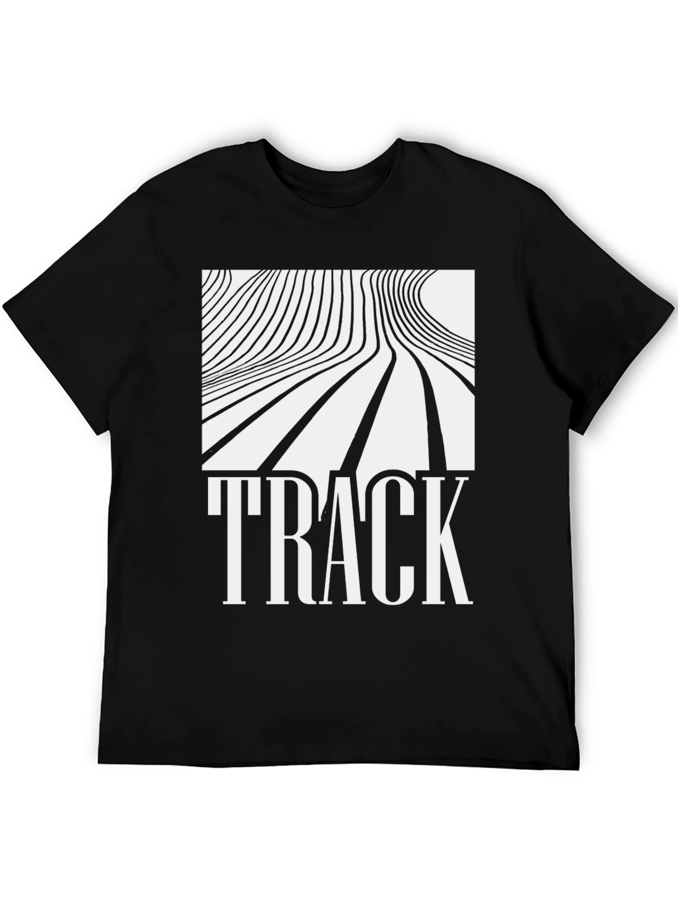 Abstract Line Art Track Graphic T-Shirt