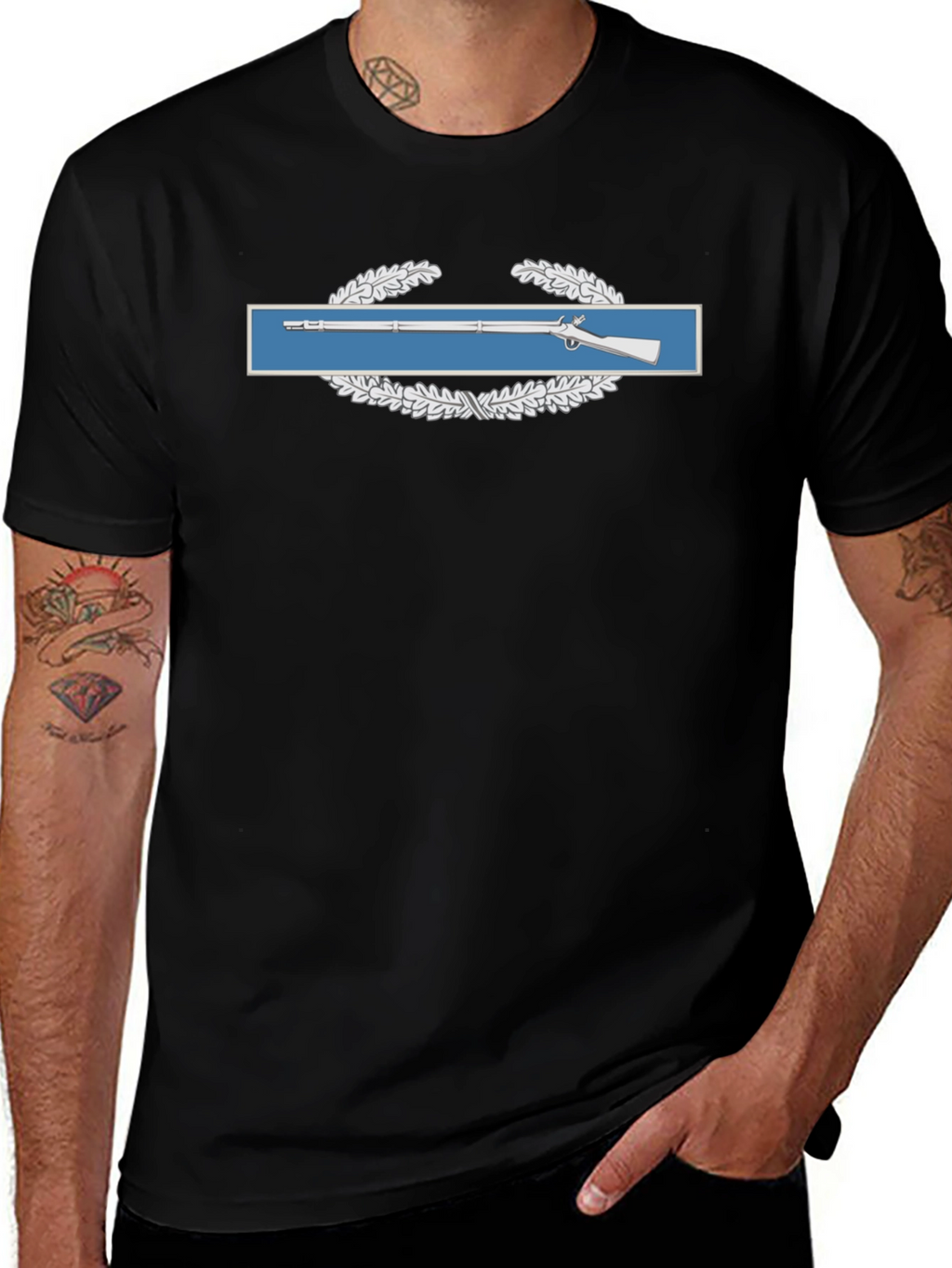 Infantryman Badge Black T-Shirt