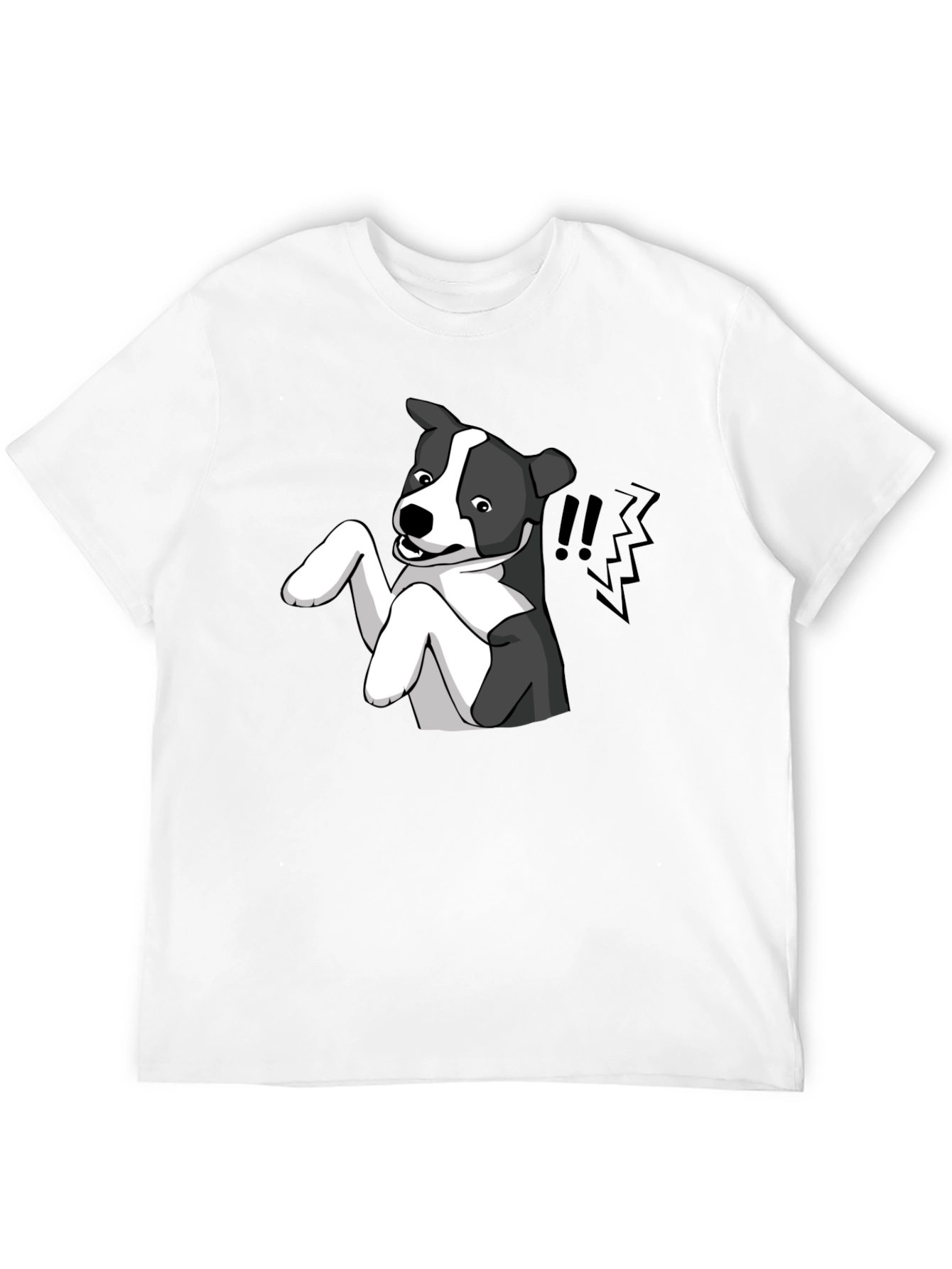 Dog Cartoon Graphic Tee - Mens Black T-Shirt