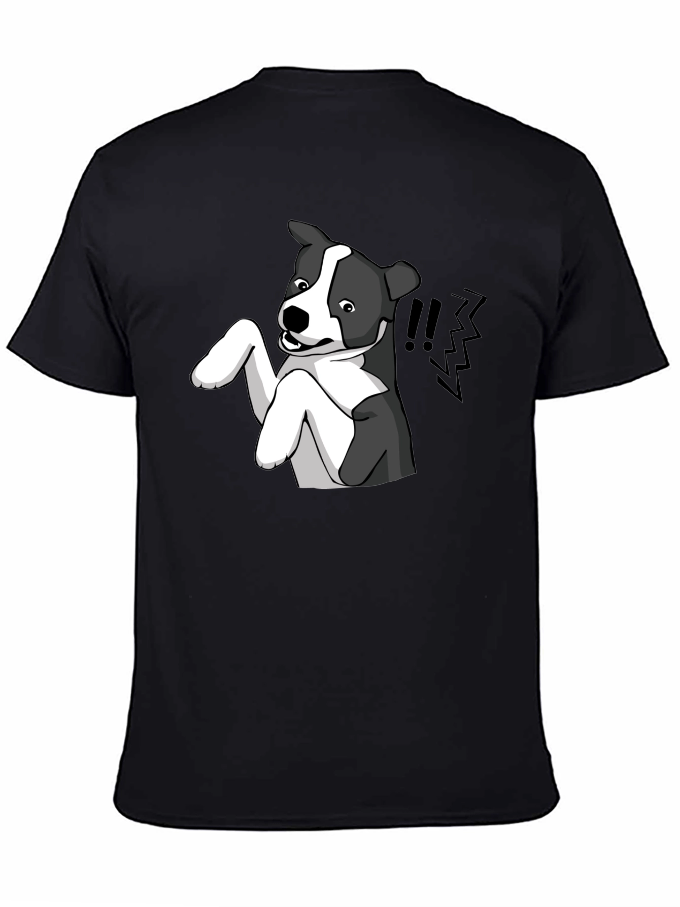 Dog Cartoon Graphic Tee - Mens Black T-Shirt