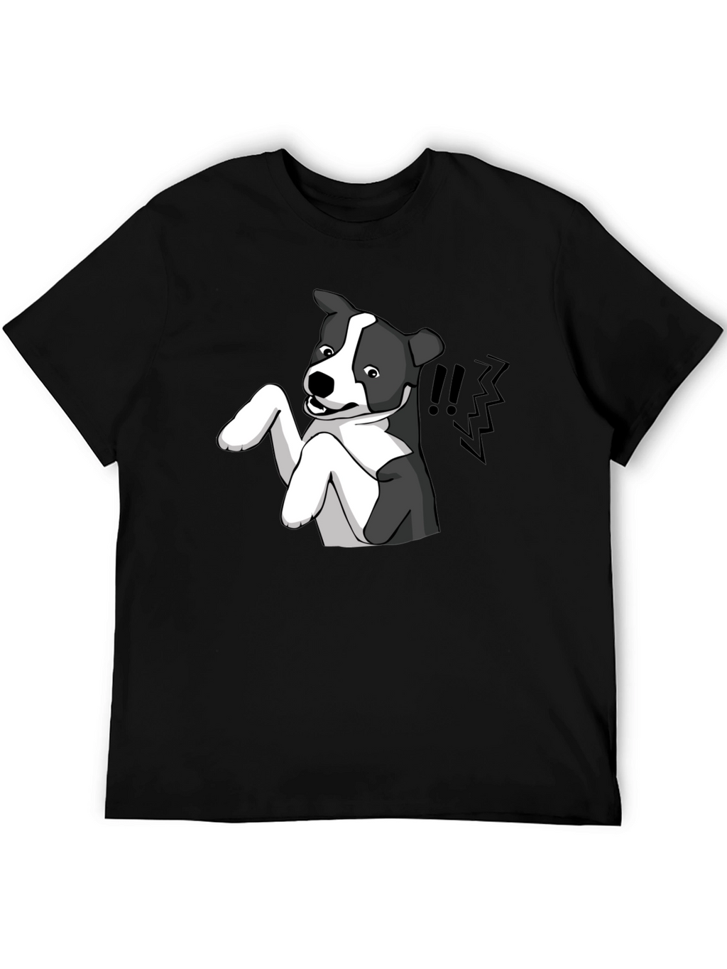 Dog Cartoon Graphic Tee - Mens Black T-Shirt