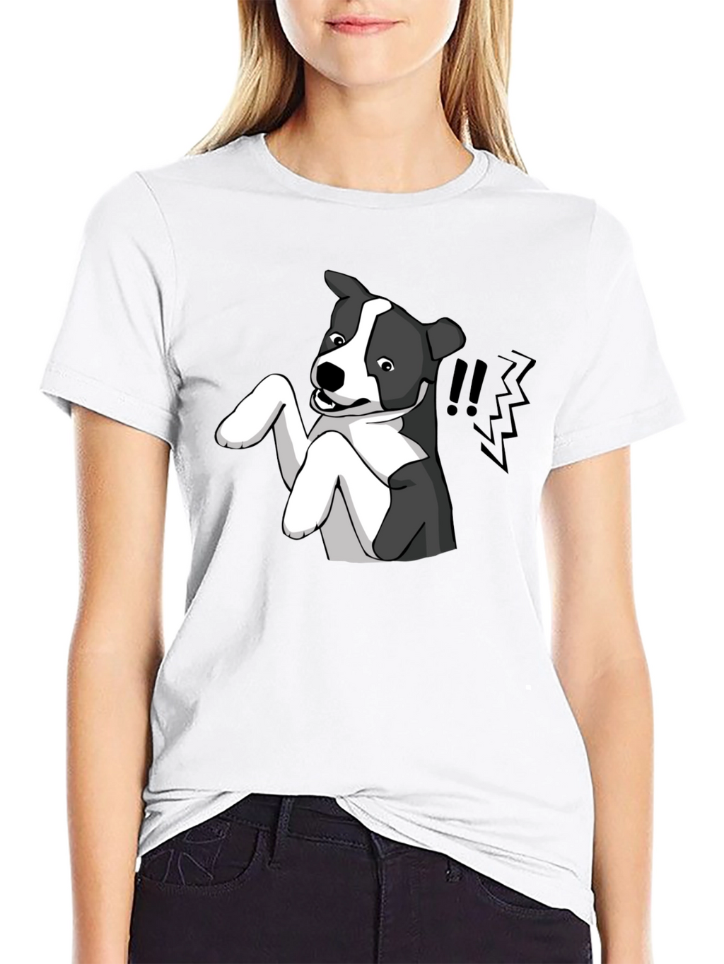 Dog Cartoon Graphic Tee - Mens Black T-Shirt