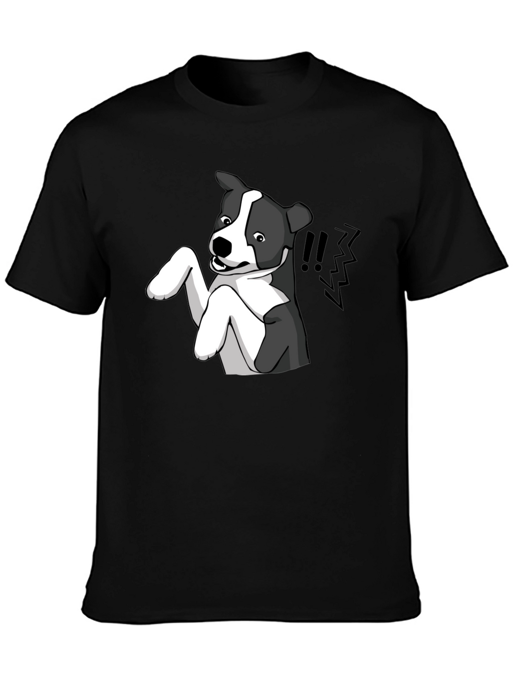 Dog Cartoon Graphic Tee - Mens Black T-Shirt