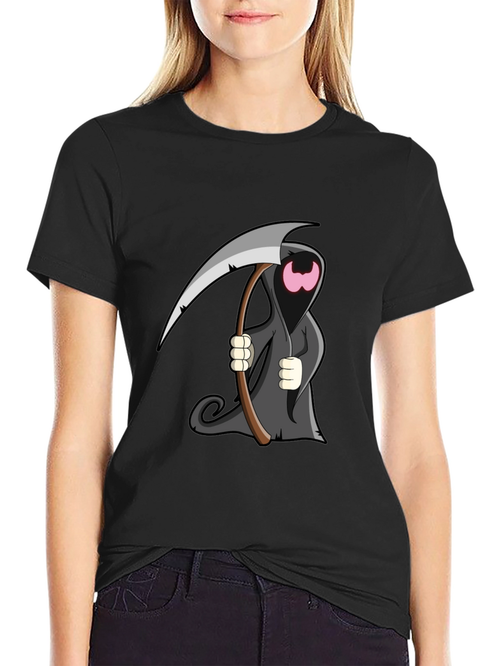 Cartoon Grim Reaper Graphic T-Shirt