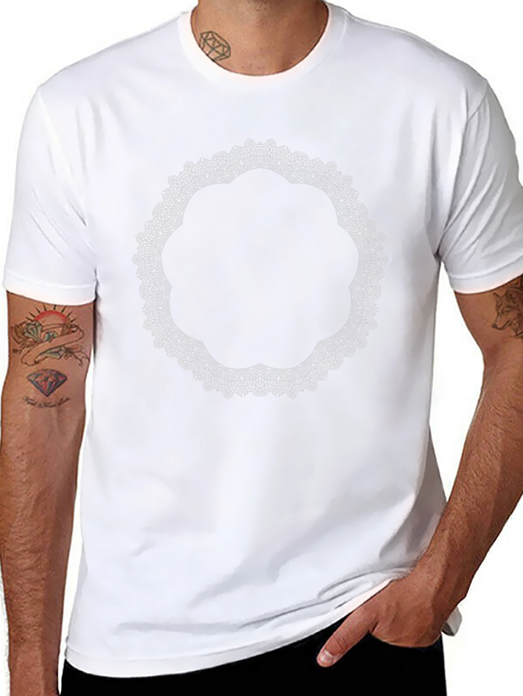 Black Mandala Graphic T-Shirt - Casual Style