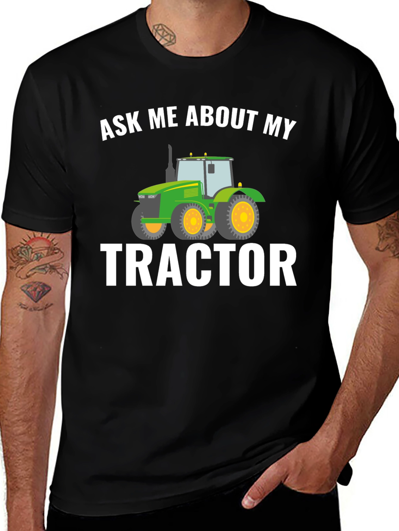 Ask Me About My Tractor Graphic Tee - Farming T-Shirt