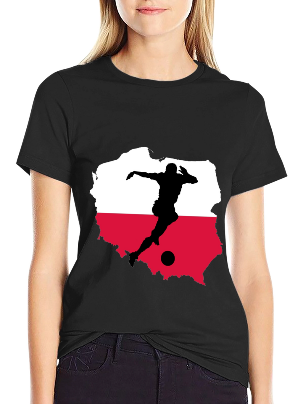 Poland Soccer Black Tee - Show Your Pride!