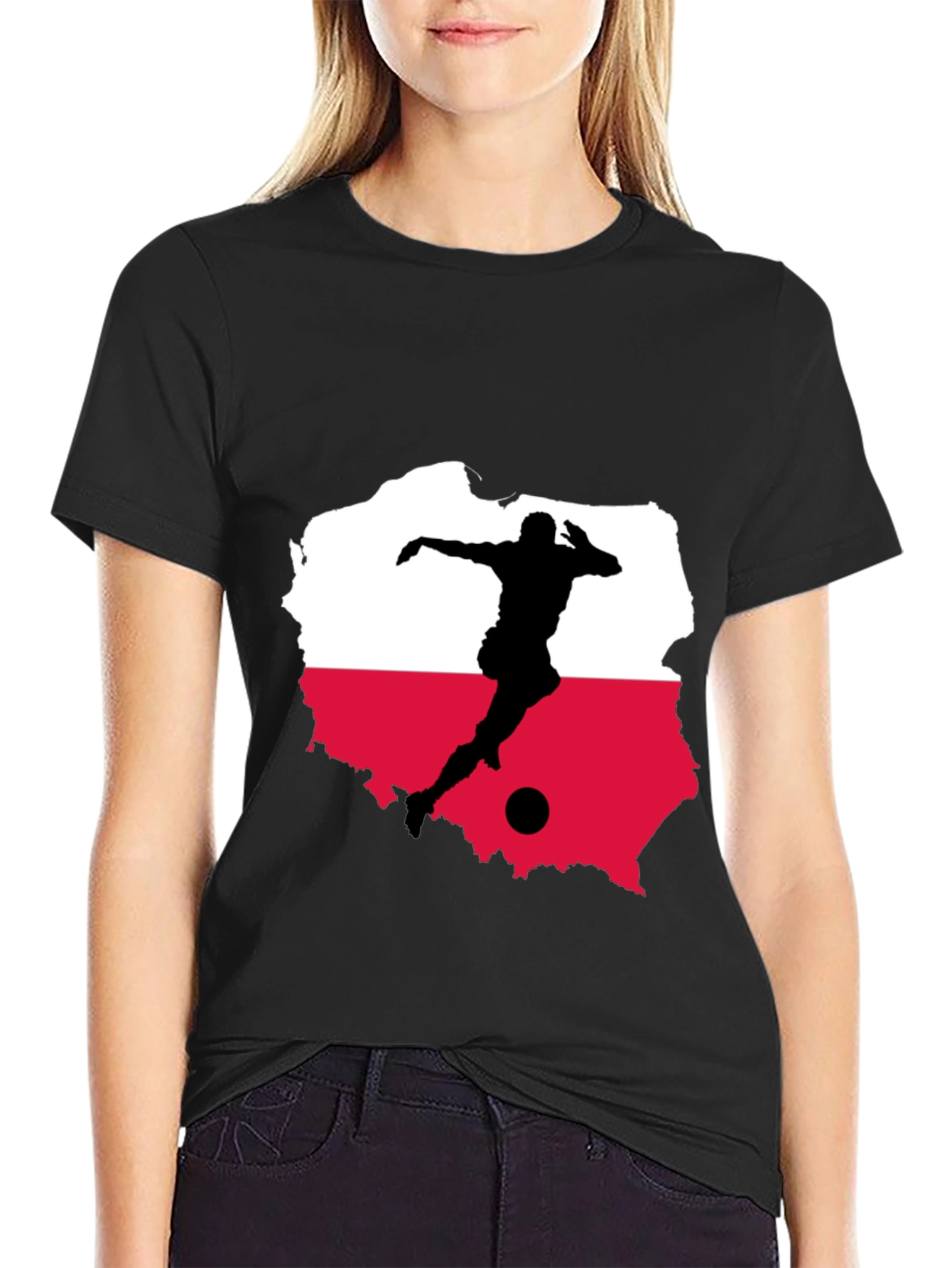 Poland Soccer Black Tee - Show Your Pride!