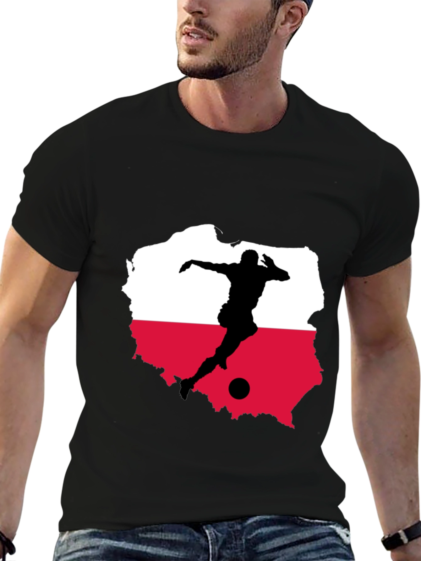 Poland Soccer Black Tee - Show Your Pride!