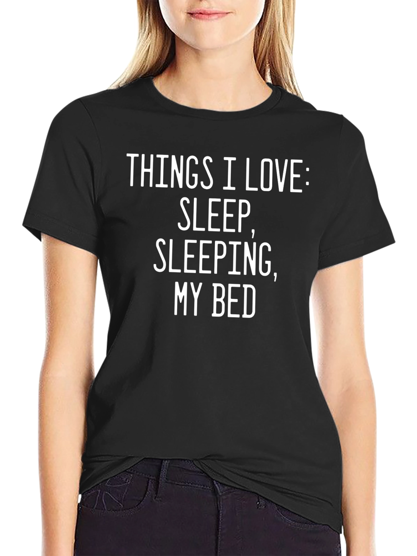 Funny Sleep Lover Black T-Shirt