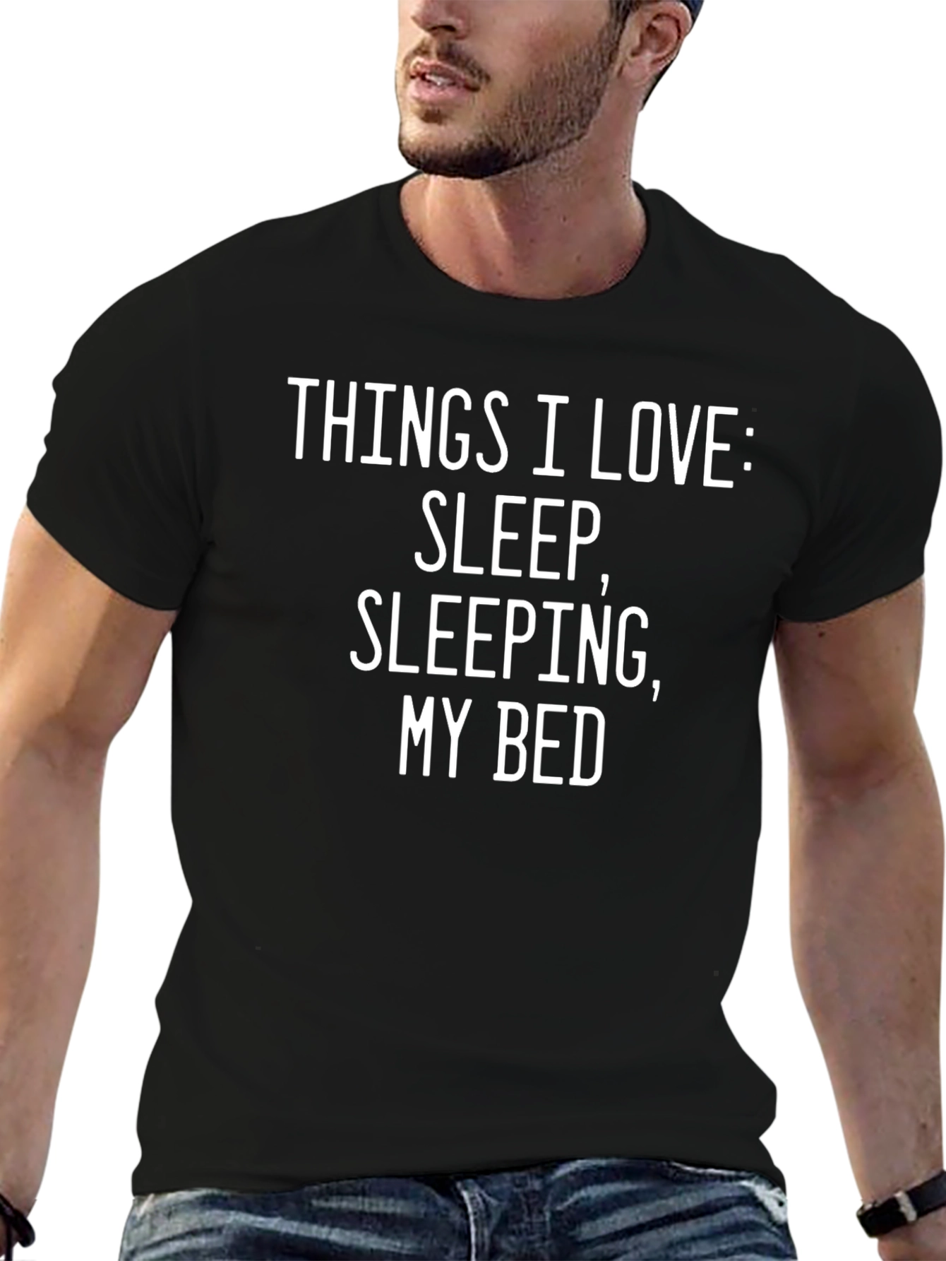 Funny Sleep Lover Black T-Shirt