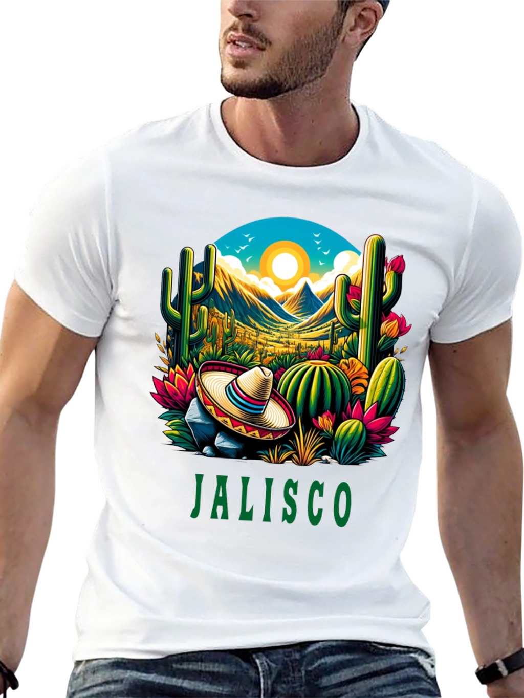Jalisco T-Shirt - Desert Cactus Design