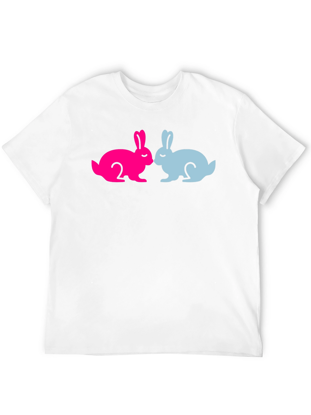 Cute Bunny Silhouette Graphic Tee - Black Cotton Blend