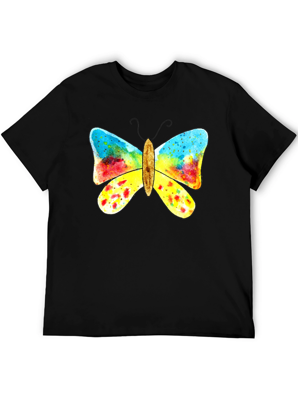 Butterfly Graphic Print Black T-Shirt