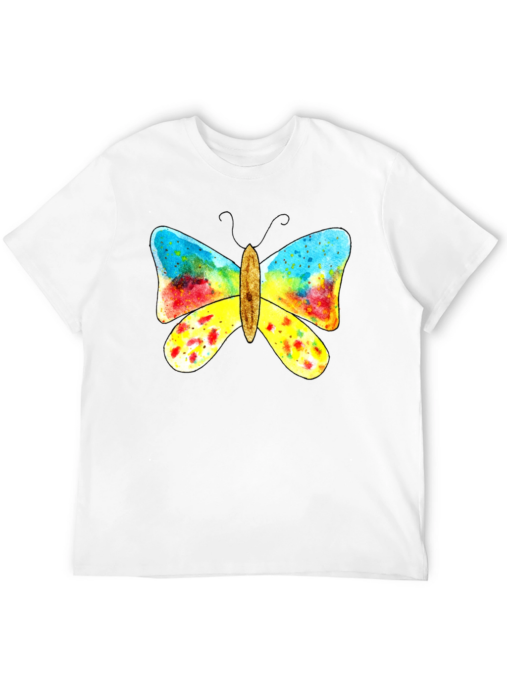 Butterfly Graphic Print Black T-Shirt