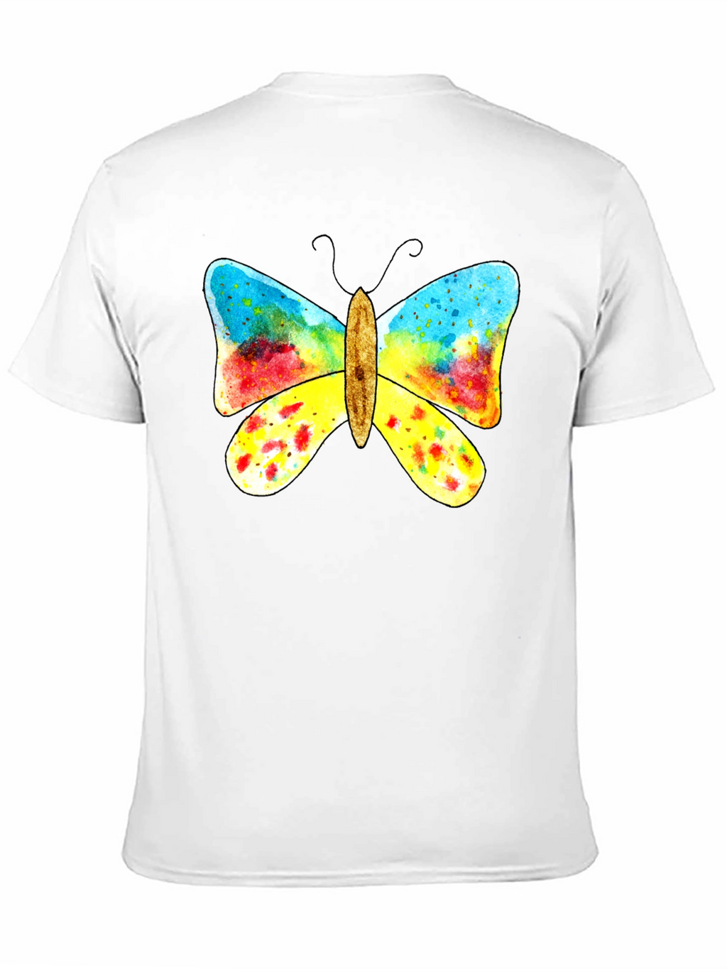 Butterfly Graphic Print Black T-Shirt