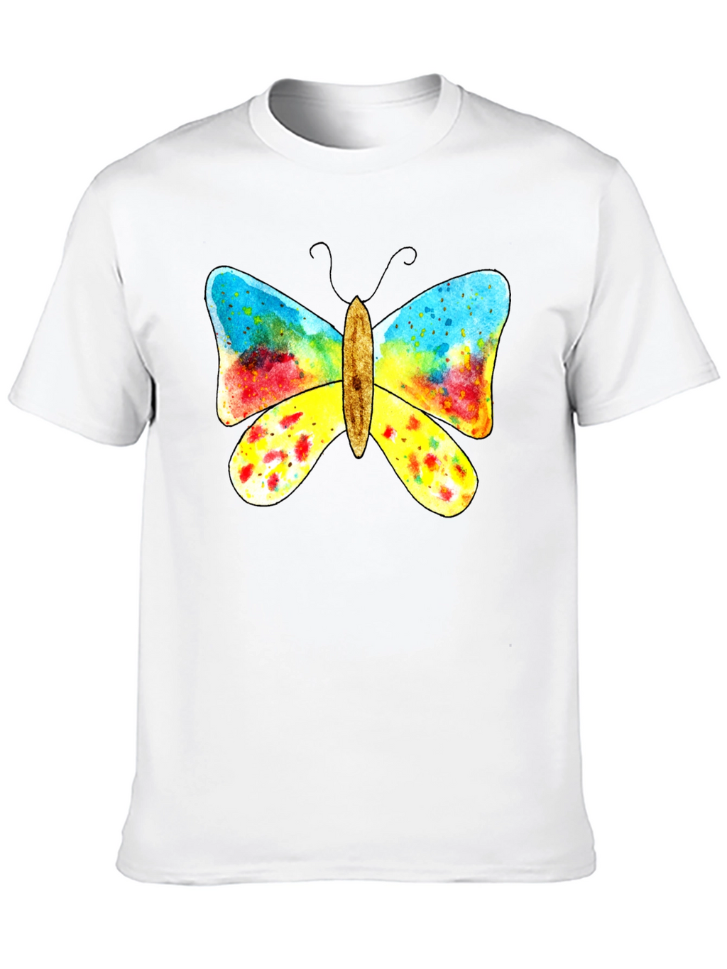 Butterfly Graphic Print Black T-Shirt