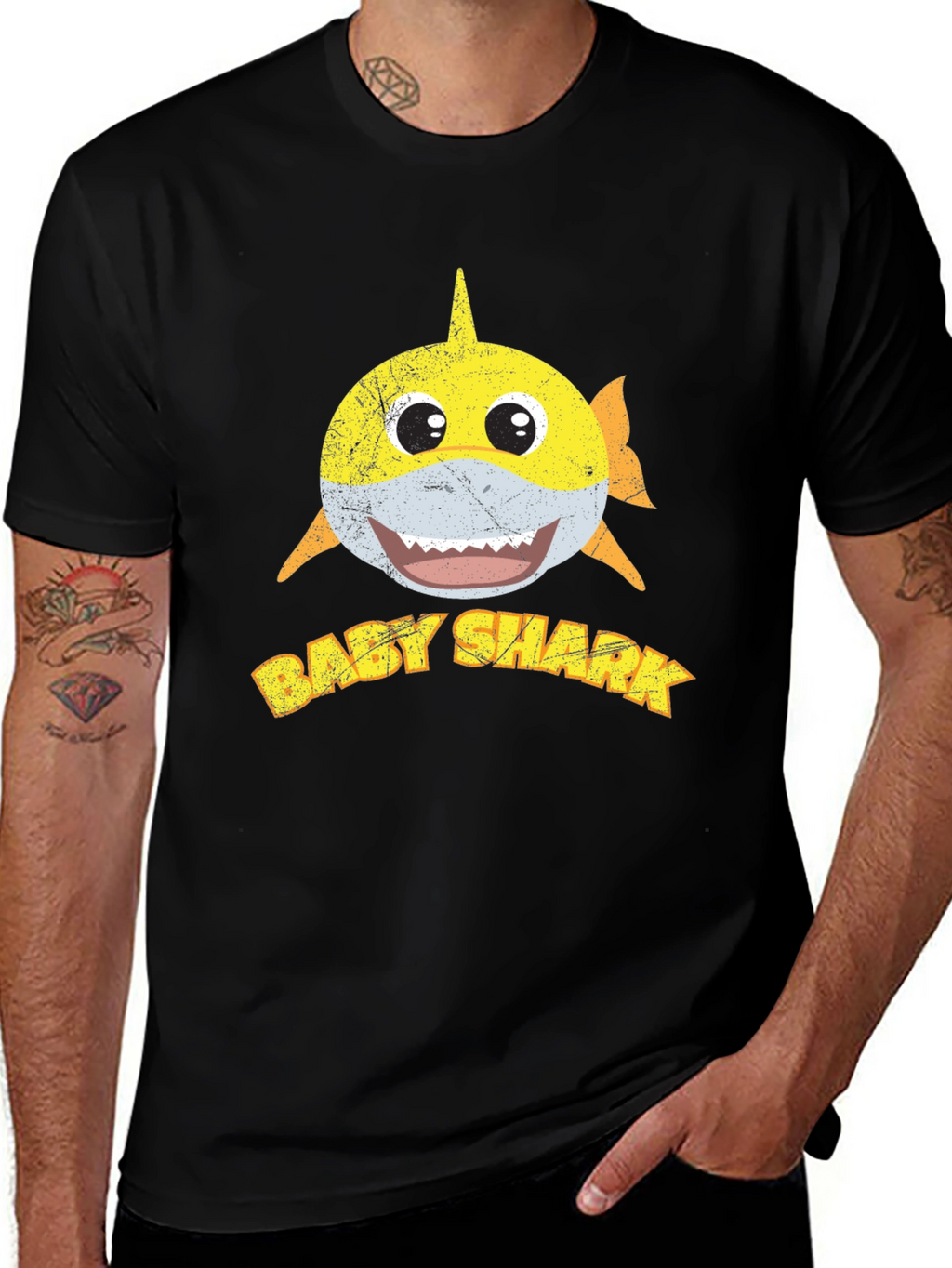 Baby Shark Graphic Print Mens T-Shirt